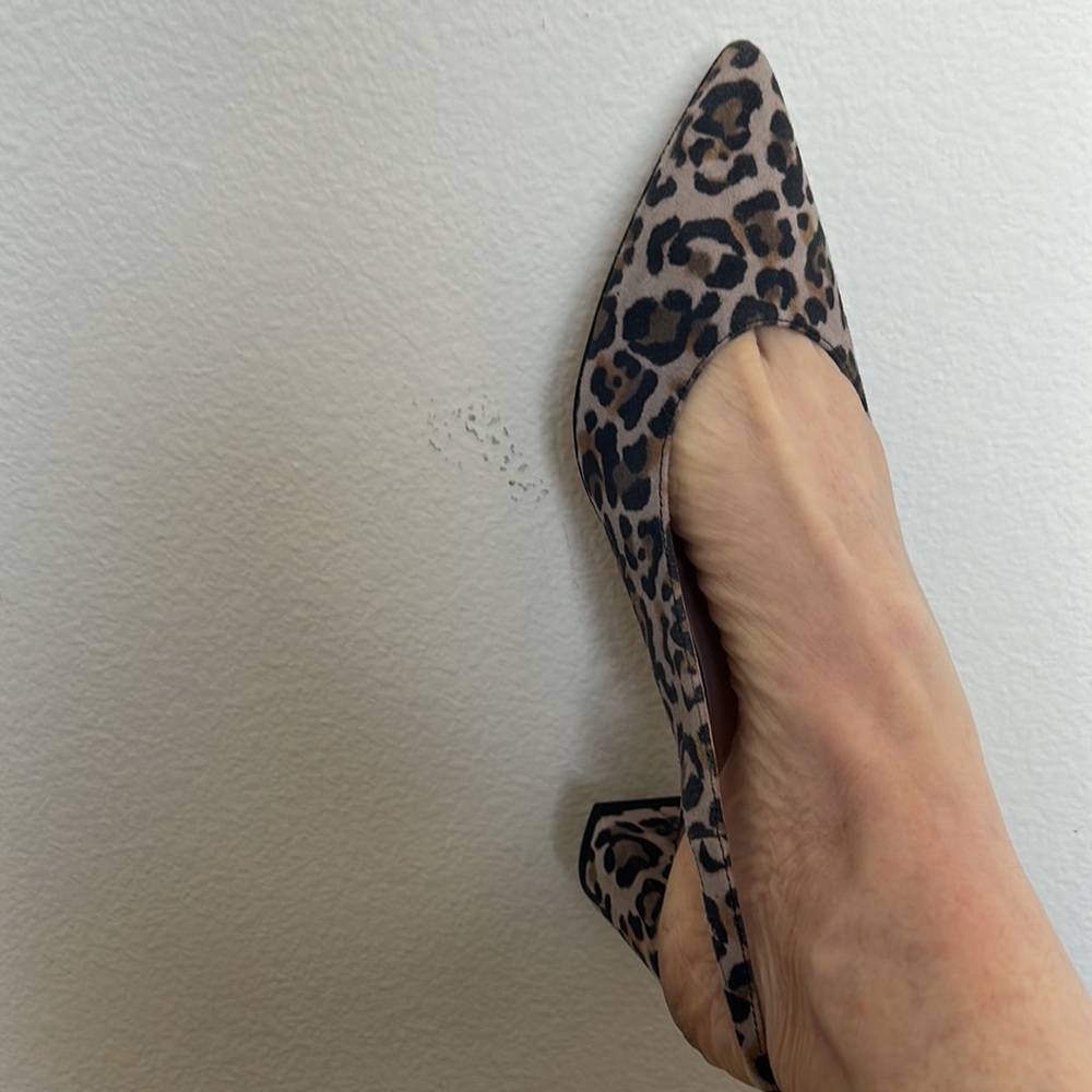 Kate Spade Suede Leopard Print Slingback Pumps 8.5